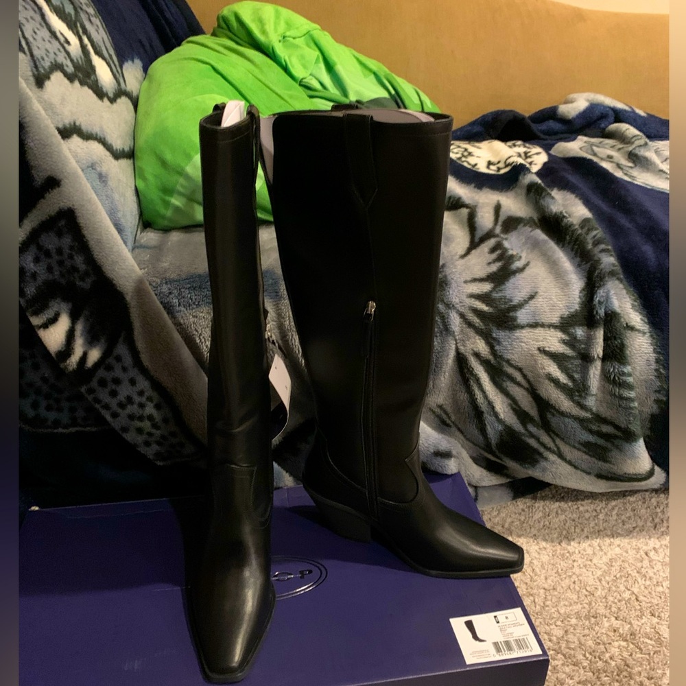 New Scoop Women’s Faux Leather Tall Western Boots Size 9 1/2